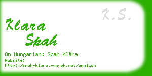 klara spah business card